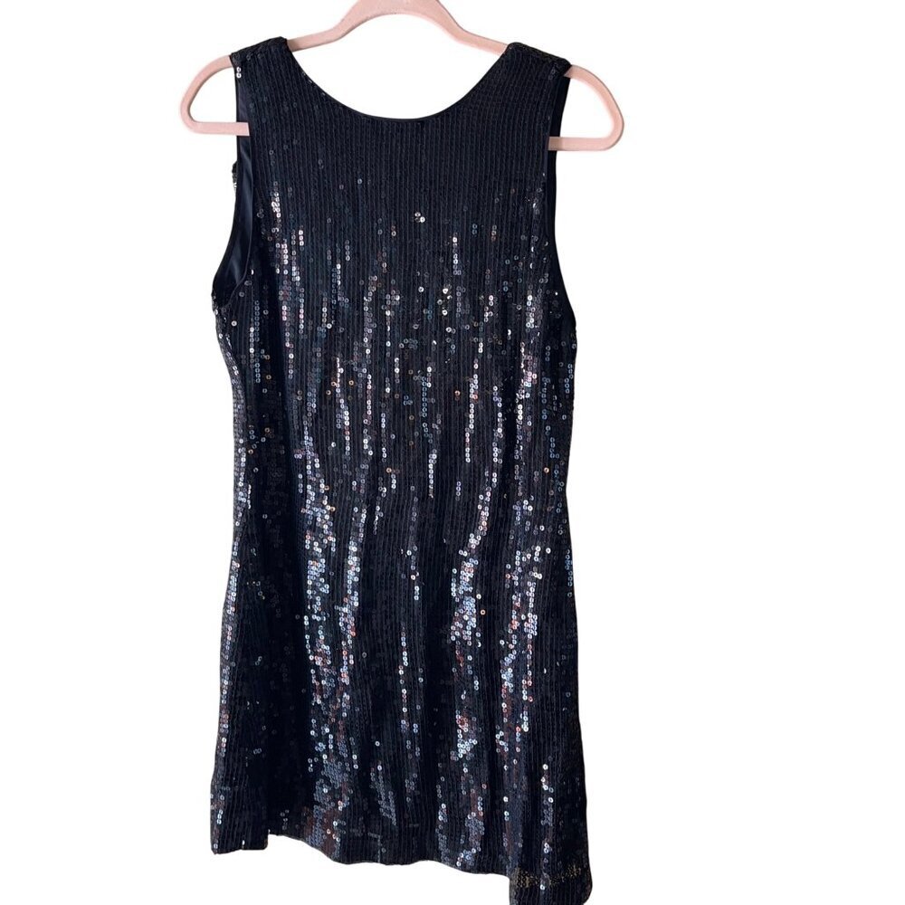 Alice Olivia Womens Dress Size 6 Black Kamryn Sequin Cowl Back Mini New